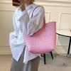 Yogodlns Summer Woven Straw Tote Bag Casual Large Capacity Rattan Beach Bag Holiday Handmade Shoulder Bag Travel Shopper Bag