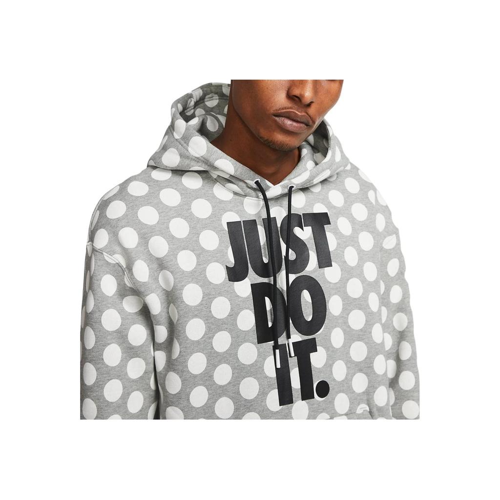 Nike Пуловер с капюшоном и буквенным принтом в горошек, мужские толстовки, серый BV5531-063