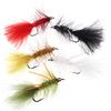 Bimoo 5pcs Woolly Bugger Streamers Fly Brass Head Rubber Legs Fishing Flies Pike Bass Rainbow Trout Fishing Lures Red Black