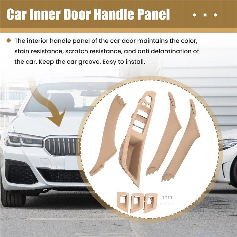 DT08 RHD Car Interior Door Handle Inner Door Panel Pull Trim Cover for -Bmw 5 Serie F10 F11 520 525 Beige RHD