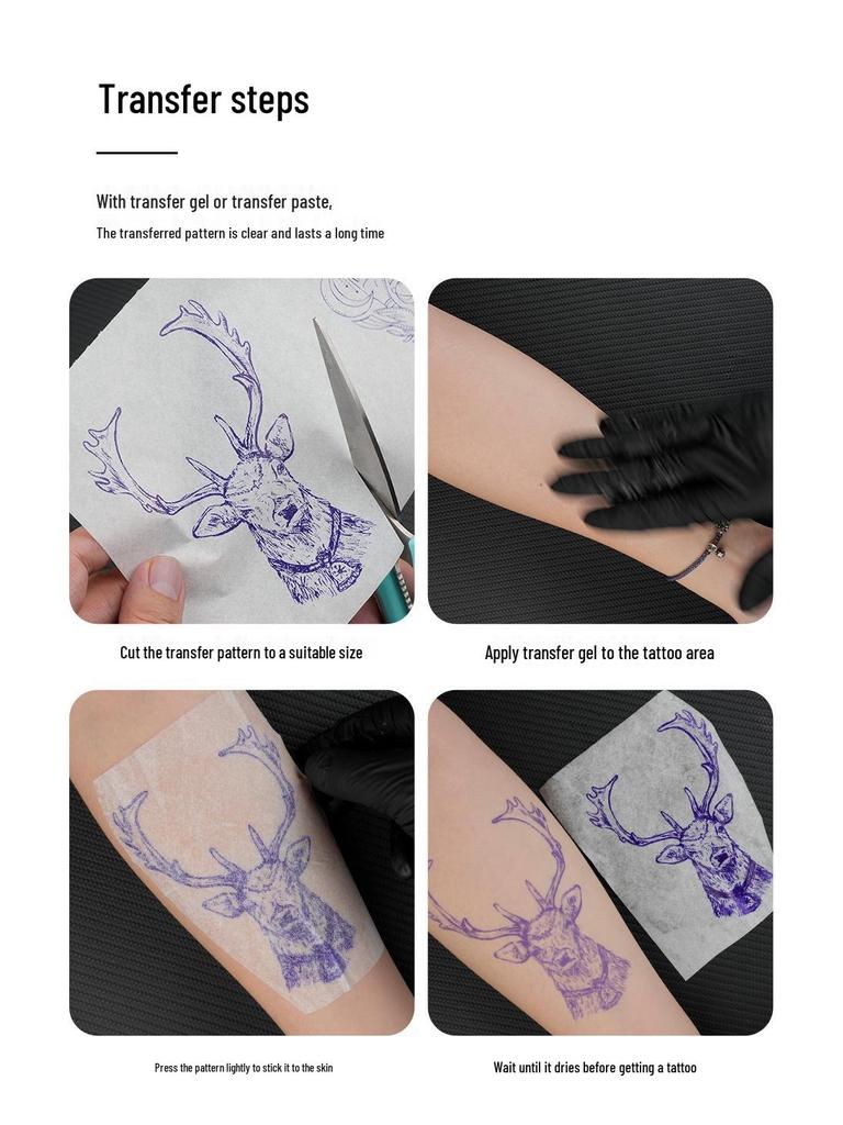 Бумага для перевода татуировок Dragon Art, нарисованная от руки - 4-слойные термотрансферные листы, 100 листов/коробка