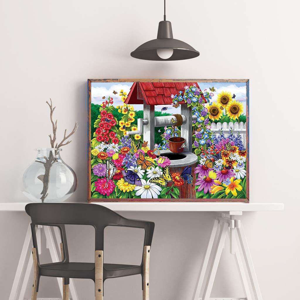 5D DIY Алмазная картина Цветочное поле Набор для вышивки крестом Мозаика Алмазная вышивка Роза Полный круглый квадратный дрель Украшение дома