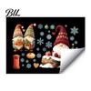 Reusable Static Decals Christmas Gnome Window Cling, Waterproof Snowflake Glass Decal, PVC Faceless Dwarf Sticker for Holiday Decoration Ornaments
