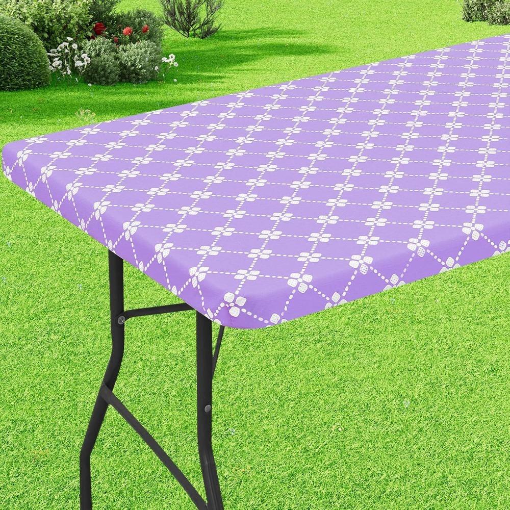 Elastic Edge Elastic Rectangle Picnic Table Cloth Waterproof Table Linen Folding Table