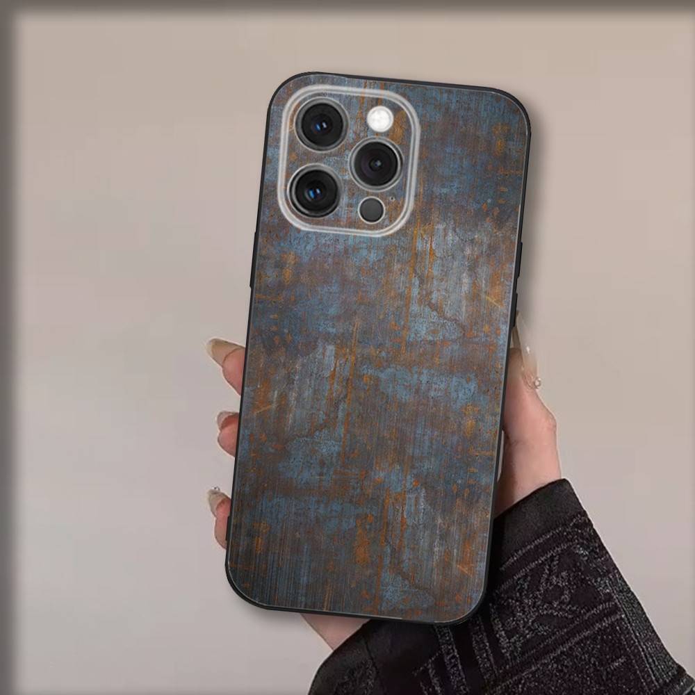 Ретро Индустриальный Ржавый Чехол Для Телефона Для iPhone16,15,14,13,12,11,Pro,Max,Plus,X,XS,SE4,E,Mini,Мягкий Черный Чехол