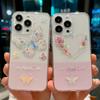 Clear Colorful Butterfly Flower Phone Case For Iphone 14 Pro Max 13 11 12 Pro Max 14 Plus Transparent Soft Silicone Back Cover