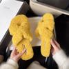 Mao Mao Slippers Women Wear Autumn and Winter 2025 New Super Fire Internet Celebrity Teddy Wool Flat Lamb Wool One-word Cotton Mop