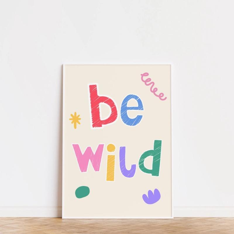 Красочный детский цифровой текст Вдохновляющие цитаты Постер Веселое вдохновляющее произведение искусства Позитивные цитаты для детей Декор для комнаты родителей