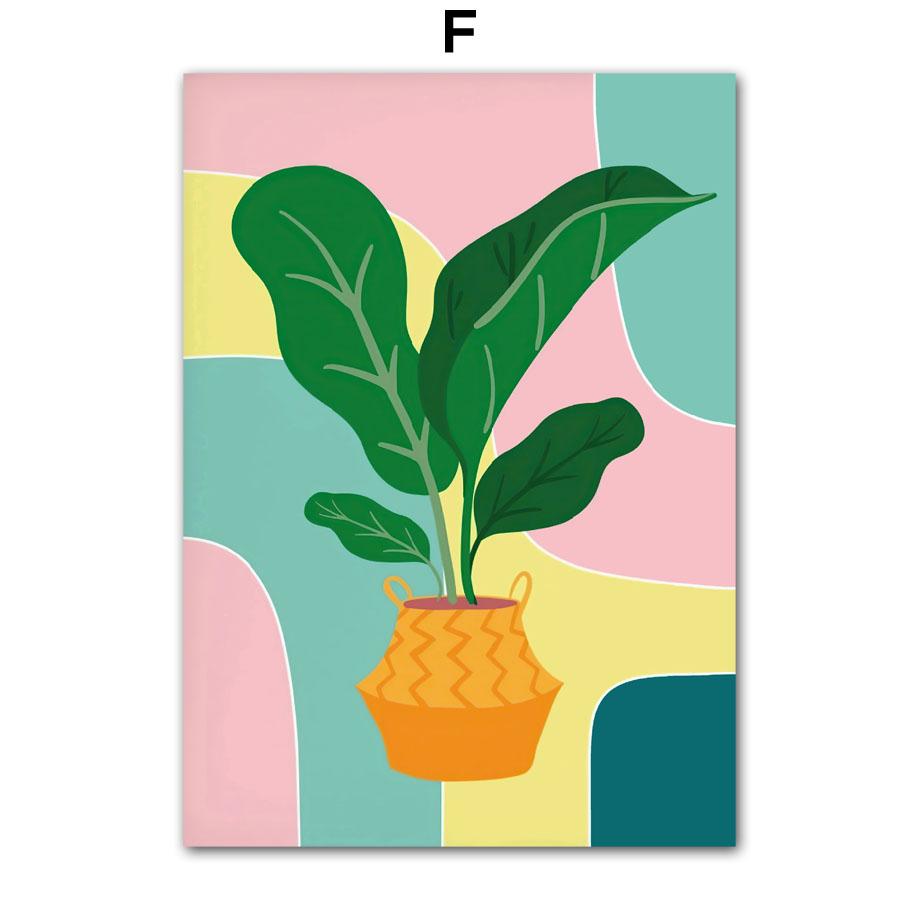 Скандинавская Радужный Леопард Лист Ваза Сердце Абстракция HD Настенное Искусство Холст Постеры и Принты Украшение для Дома Спальни Гостиной