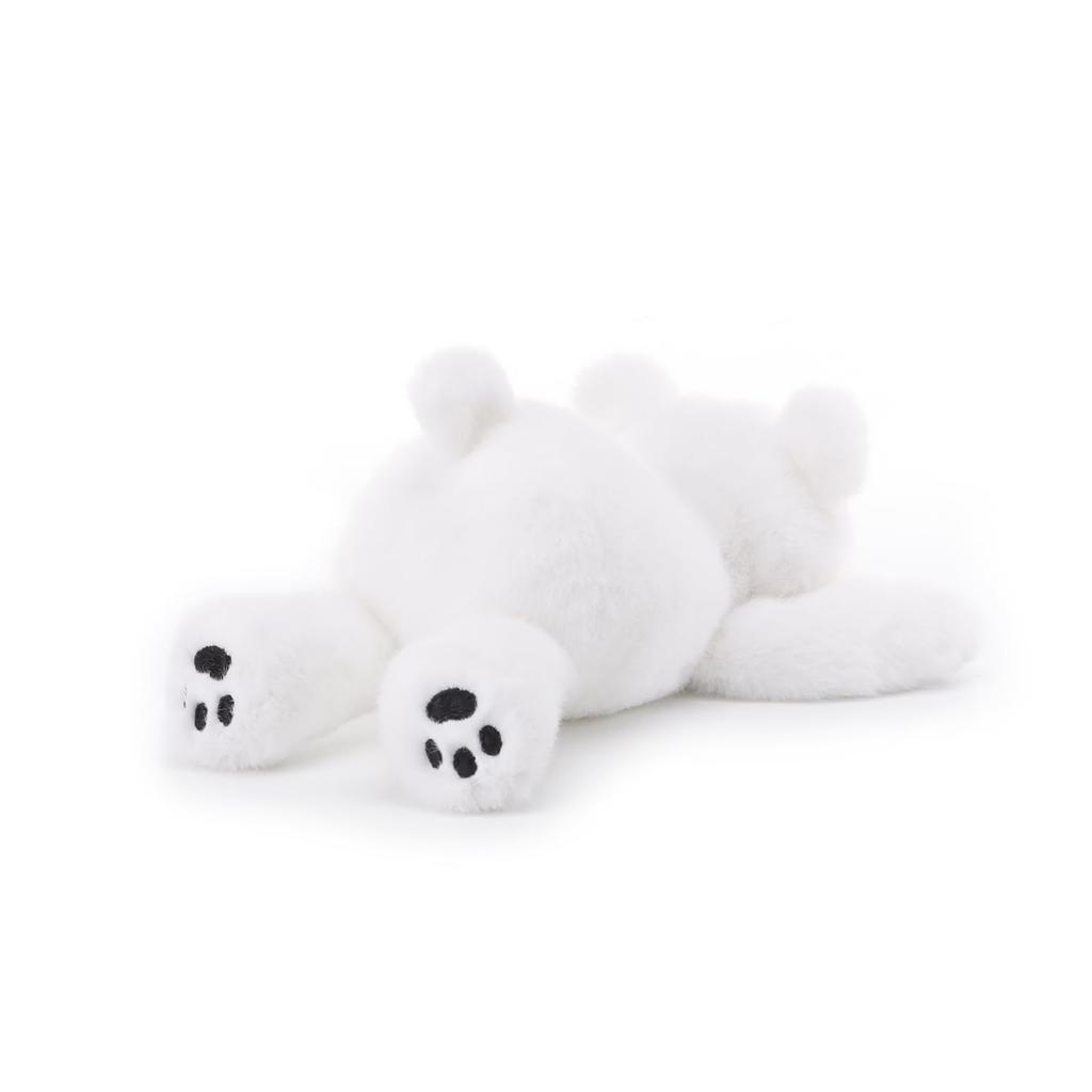 Apricot Lamb Sleeping Polar Bear Plush Toy for Kids, Soft and Cute, Fluffy Sleeping Polar Bear for Girls and Boys, 25cm