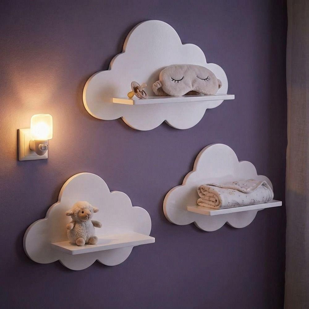 Durable Floating Shelf Minimalist Cloud Shape Shelf Home Decorative Wall Storage Rack  Bedroom