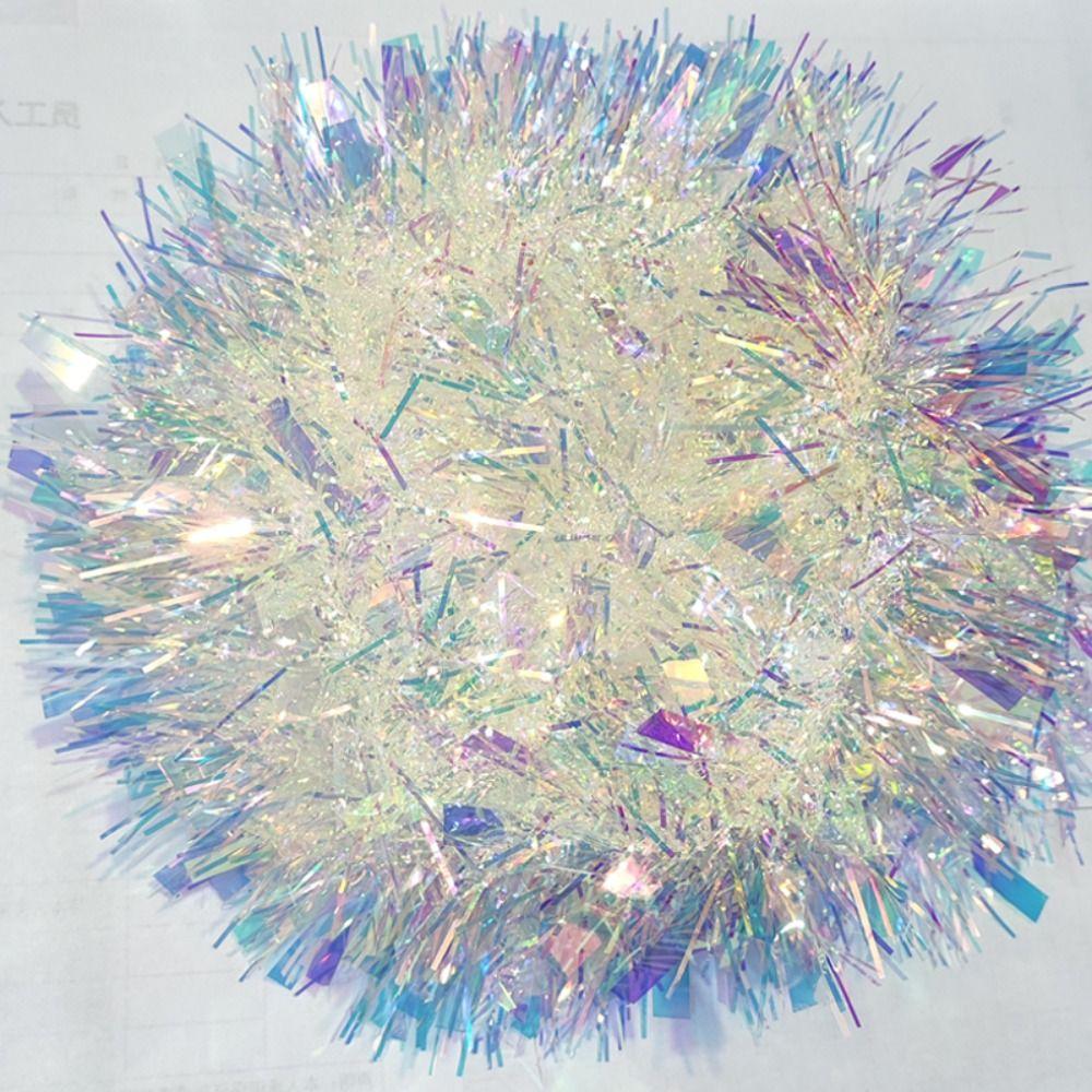 Цветные полоски Рождественская блестящая гирлянда DIY Лента для украшения рождественской елки для домашнего декора