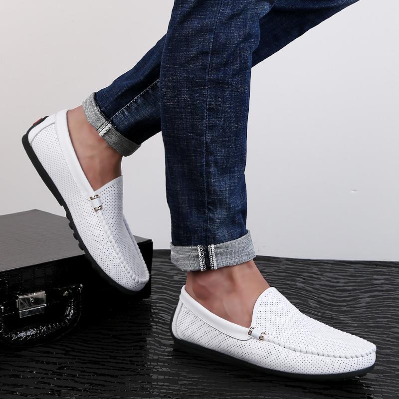 Модные официальные мужские мокасины из натуральной кожи, мужские туфли для вождения, абсолютно новые мужские мокасины на плоской подошве, итальянские дышащие туфли-лодочки для мужчин