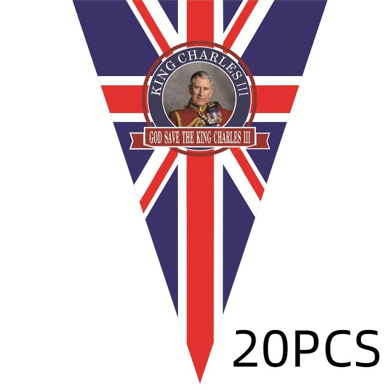 Британский флаг коронации короля Карла ручной 90x150см праздничный полиэстеровый баннер