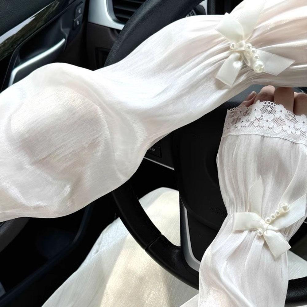 Breathable Sun Protection Sleeves Long Sleeves Arm Sun Sleeves Cooling Lace Arm Cover Cycling