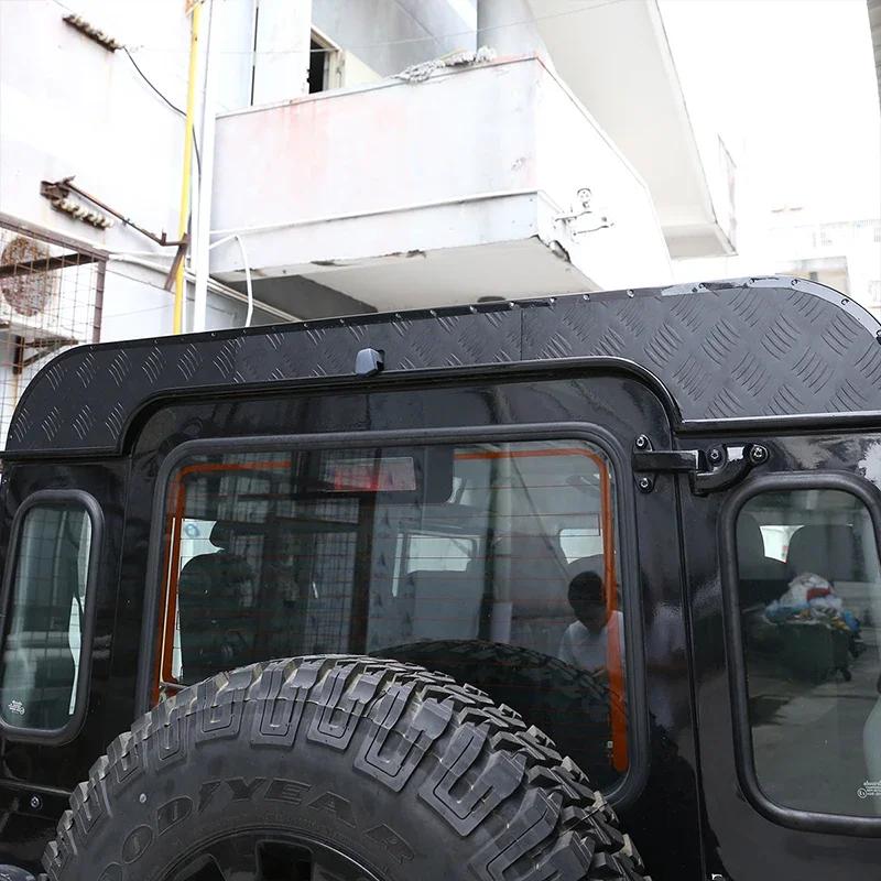 Для Land Rover Defender 90 110 130 2004-2019 Алюминиевый сплав Черный Автомобильная Задняя дверь Крыша Декоративная Панель Накладка Наклейка Автомобильные Аксессуары