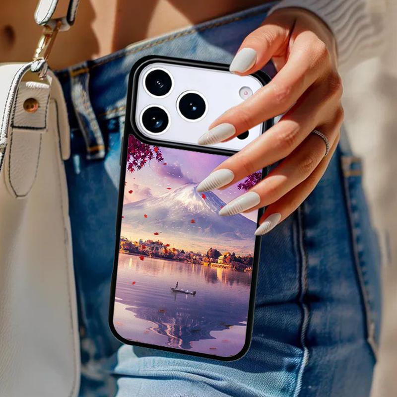 Чехол для телефона с изображением горы Фудзи Для iPhone 17 Air 14 15 13 12 Max Чехол Для Apple 16e 11 Pro Max Plus Coque