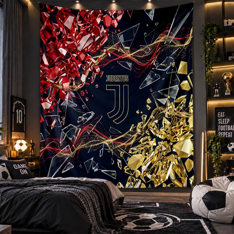 Wall Hanging Tapestry Juventus FC Print Cloth for Living Room Bedroom Home Decor