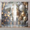 2 Elegant Classic Art Christmas Tree and Snowflake Design Rod Pocket Curtains for Home Decor In Living Room and Bedroom Window