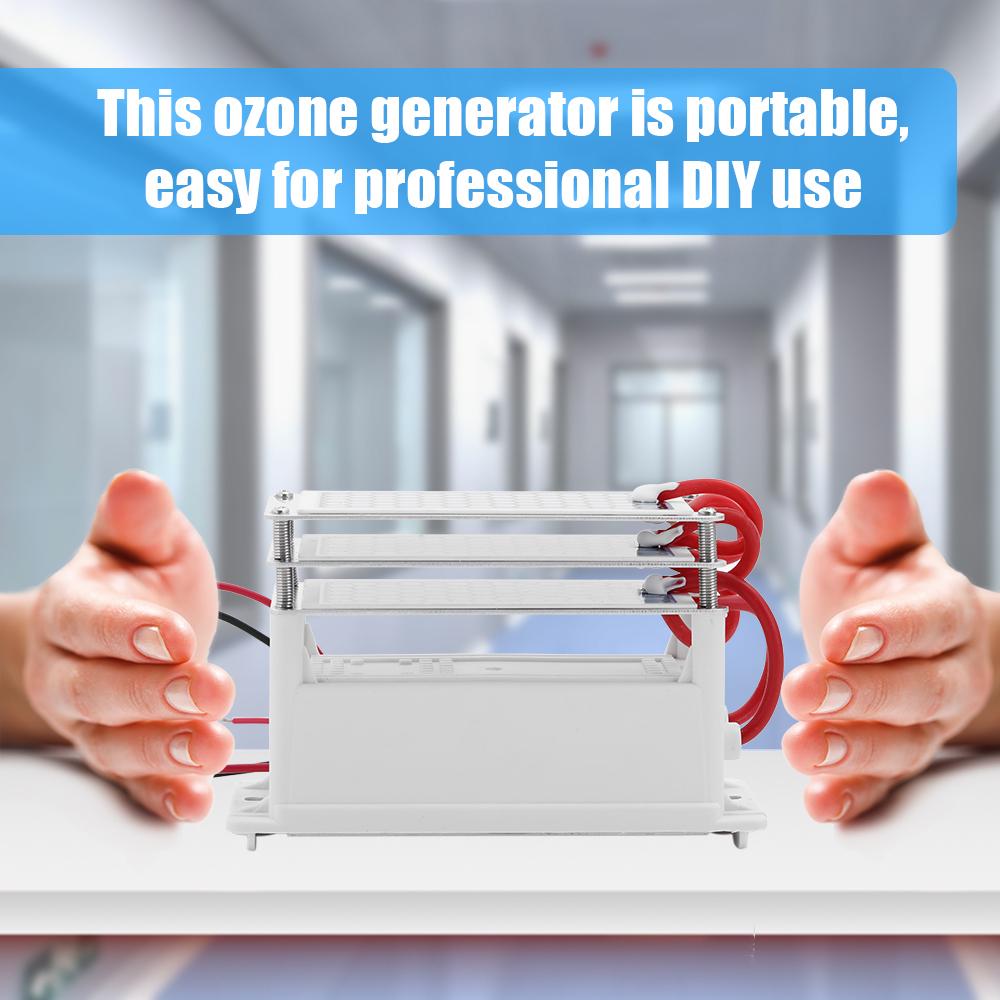 Portable Ceramic Ozone 15g/h Generator Long Life Three Ozone Tablets Integrated Plate Air Water Purifier Ozonizer
