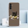 Мультяшный Милый Черный Кот Чехол Для Телефона Для Samsung Galaxy A17 A37 A57 A16 A15 A14 A13 A56 A55 A54 A53 A36 A35 A34 A33 A26 A25 A24 A23