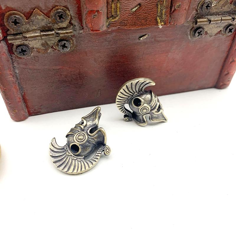 Brass Spartan Helmet Paracord Rope Beads Pendant Outdoor Tool Jewelry Accessory