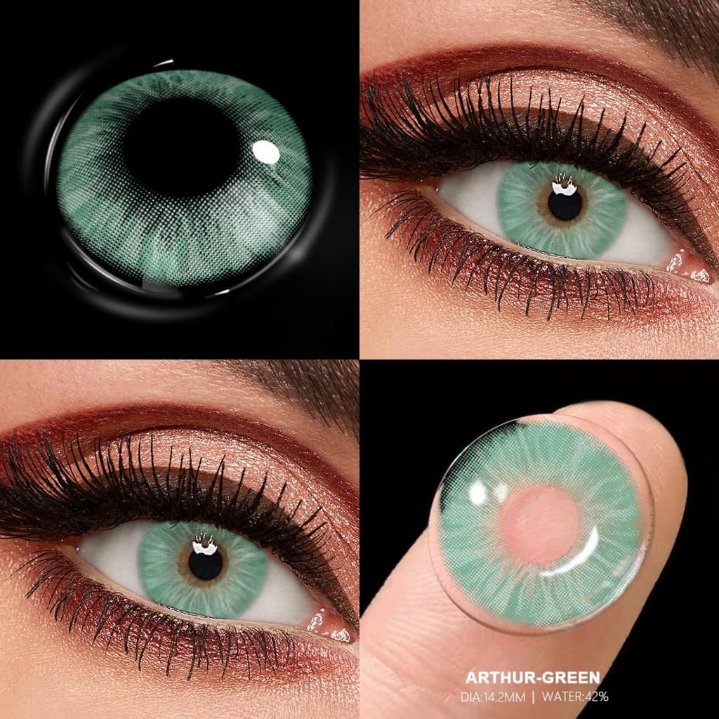 FUNSACHY НОВЫЕ 1 пара зеленых контактных линз для глаз Натуральные цветные линзы Цветные глаза Синие линзы Косметические серые зрачки Ежегодно