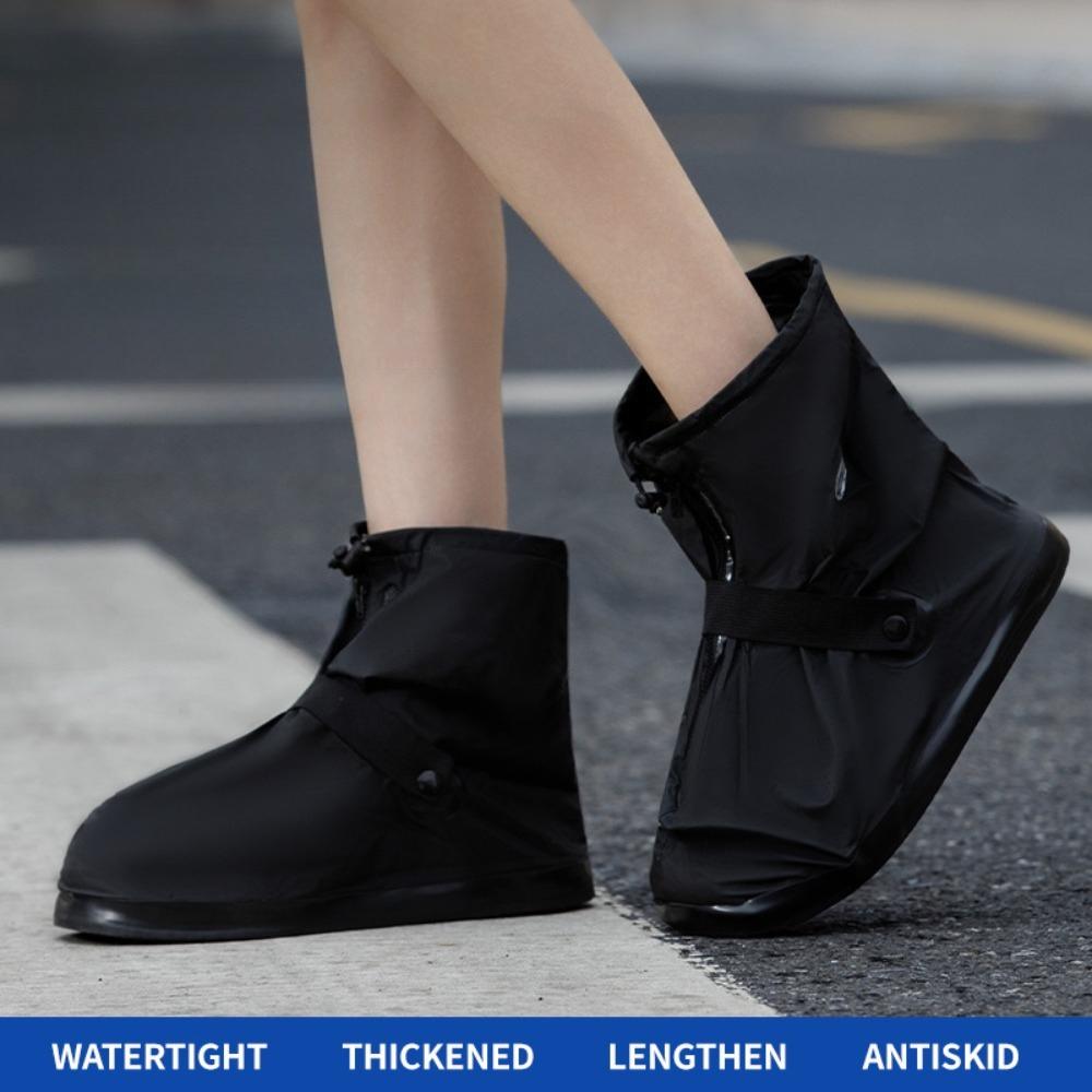 Утолщенный ПВХ Чехол для дождевой обуви Водонепроницаемый Противоскользящий Износостойкий Уличный Пыленепроницаемый Защитник для ног для езды в дождливые дни