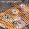 1 Set Outdoor Folding Tableware with Bowl Plate Water Cup Coffee Drip Filter Portable Lightweihgt Camping Hiking Pinnic Collapsible Dinnerware Kit