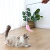 Cat Toys 1pcs Interactive Stick Feather Toys Kitten Teasing Durable Playing Plush Ball Pet Supplies Feather Cat Teasing Stick