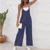 Женские модные летние однотонные брюки без рукавов с v-образным вырезом, широкие брюки, комбинезон