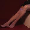 Men Glossy See-through Stockings Thin Shiny Solid Color Stretchy Sheer Thigh High Socks