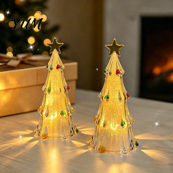 Romantic Ambient Lighting LED Lighted Christmas Tree Tabletop Decoration, Battery Operated Xmas Night Light, Festival Atmosphere Lamp Holiday Ornament