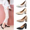 Fashion Single Shoes Women's Thick Heel 202 Spring New Pointed Work Shoes Shallow Mouth Pedal Korean Version of High Heel Simple