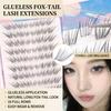 Fox-Eye Lash Extensions Natural Style Artificial Eyelashes for Women Black C Curl