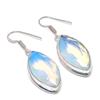 Natural Milky Opal Gemstone Handmade 925 Sterling Silver Earring 1.85" J8z39