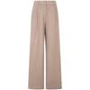 Vintage Dark Placket Pleated Corduroy Straight Leg Pants Women Bottoms Earth-Brown J224584