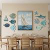10Pcs Rustic Ocean Animal Decoration Retro Fish Decorative Plate Vintage Fish Wall Decor  Cafe Bar