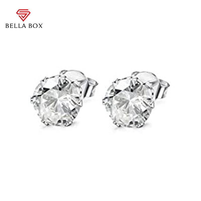 BELLA BOX Простые серьги-гвоздики 3-10 мм с кристаллами циркония, повседневная одежда, универсальные серьги для женщин и мужчин, неподвластные времени стильные украшения