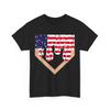 4th of July Baseball Drip Ice Cream American Flag T-Shirt