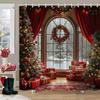 Christmas Gifts Shower Curtain Xmas Tree Winter Forest Cedar Nature Landscape Home Wall Hanging Fabric Bathroom Curtains Decor