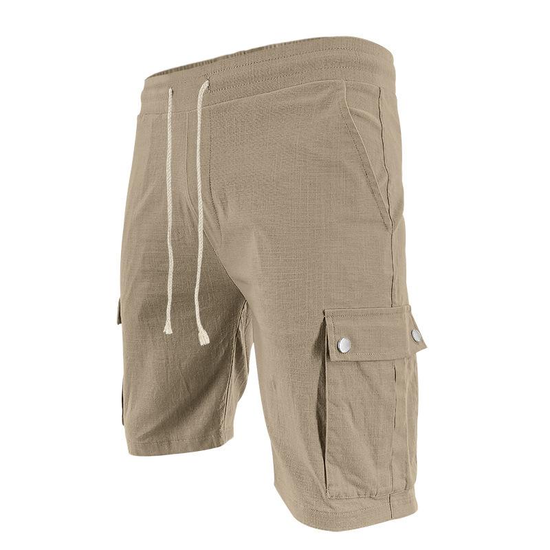 Модные мужские летние шорты для баскетбола из бамбукового хлопка с несколькими карманами, повседневные, прямые, мужские