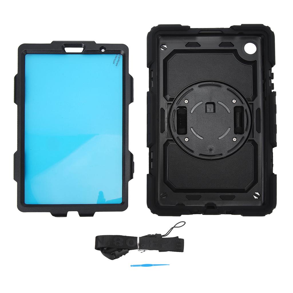 Tablet Protective Case with Shoulder Strap Pen Holder Hand Strap Kickstand Silicone Tablet Case for