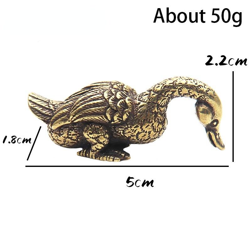 Antique Copper Small Duck Figurines Ornaments Handmade Brass Animal Crafts Tea Table Pet Home Decor Accessories Desk Decorations