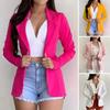 Women Suit Coat Lapel Long Sleeve Slim Fit Single Button Suit Jacket Solid Color Versatile