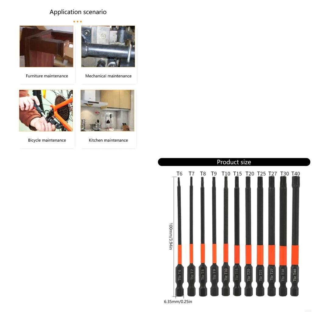 T 10-T40 Security Star Screwdriver Bits Set for Screwdrivers