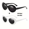 2 шт., маленькие овальные модные солнцезащитные очки в стиле ретро, ​​женские, европейские и американские овальные очки в овальной оправе, мужские, хип-поп, очки