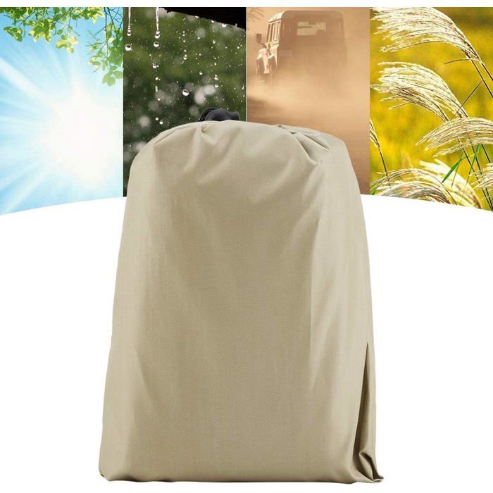 Housse ronde pour table de jardin 127 × 58 cm imperméable anti-poussière beige