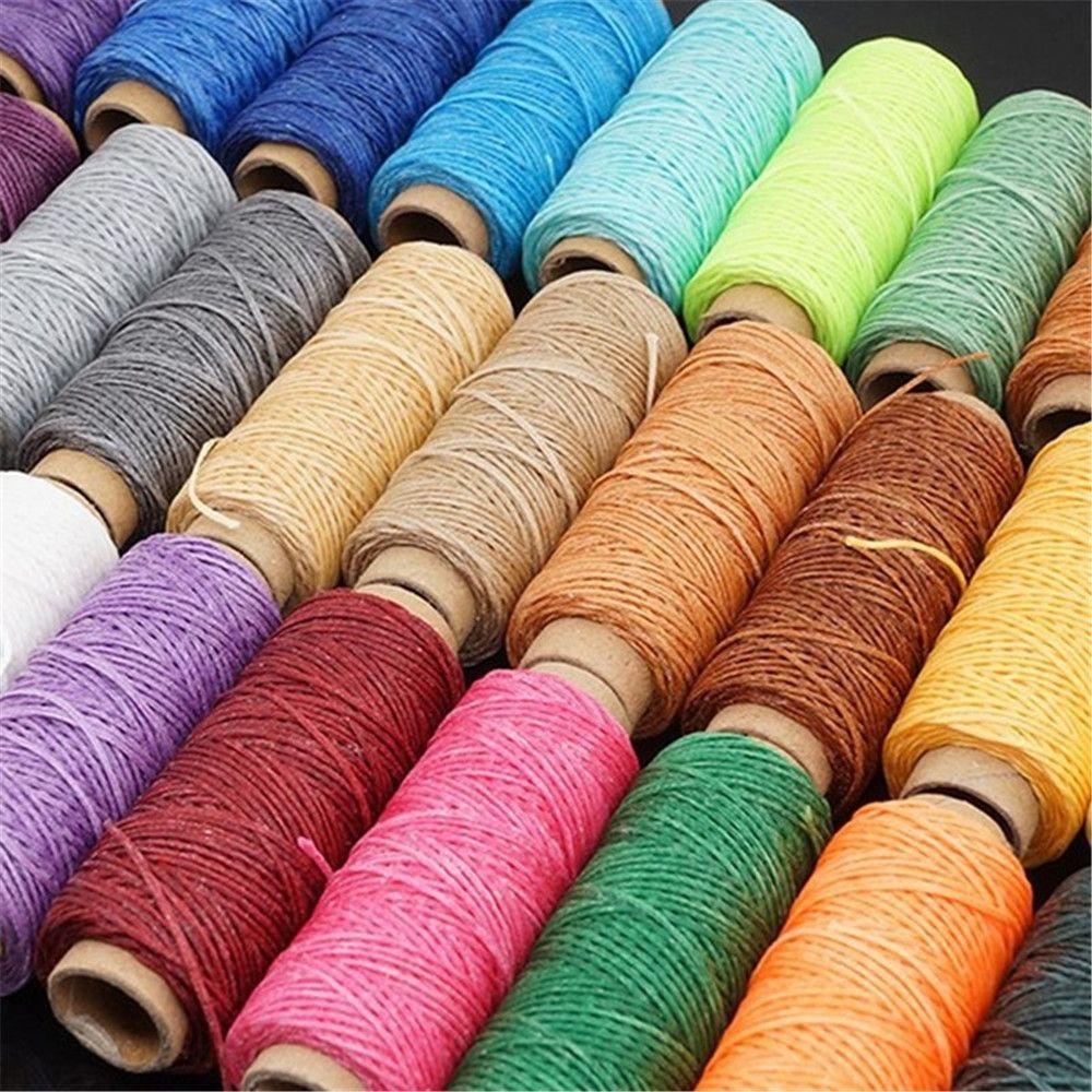 30m/roll Tool Handicraft Flat Hand Stitching Waxed Thread Sewing Line Leather Cord