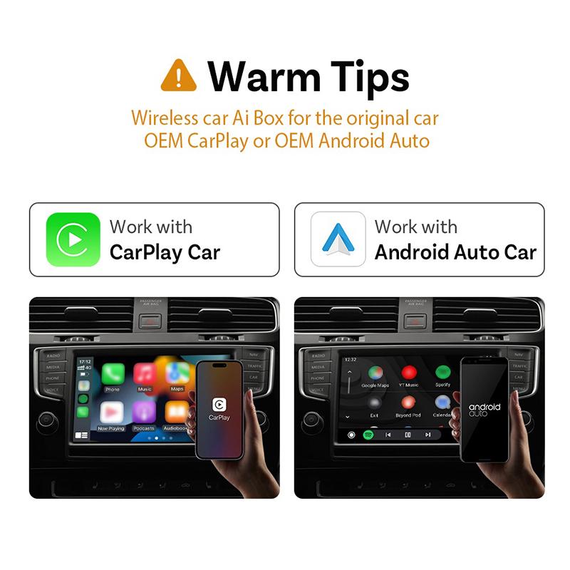 2 в 1 беспроводной Carplay Android Auto адаптер Ai Mini Box Plug&Play автоматическое подключение совместимо с 99% автомобилей для автомобильного радио